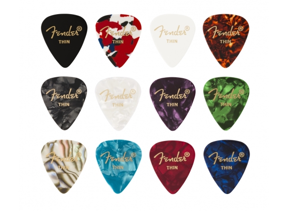 Fender 351 Shape Celluloid Medley Thin 12 Pack Fender 351 Shape Celluloid Medley Thin 12 Pack